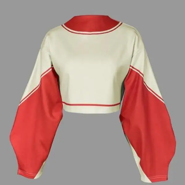 

Women's Casual Printed Zipper Jaet Color Blo Design Thin PU Leather Waist-Cinching Ci Walk Suitable Nine-Quarter Sve