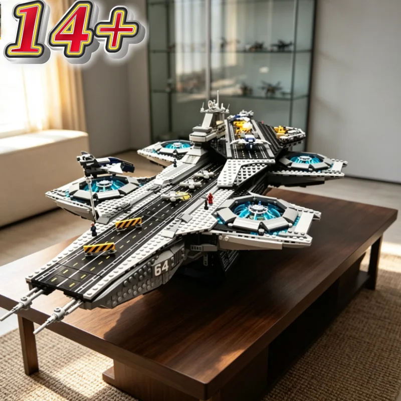 In Stock Collectible Helicarrier 3057 Pieces In Stock Building Blocks Battleship Assemble Display Model Gifts for Adults Fans