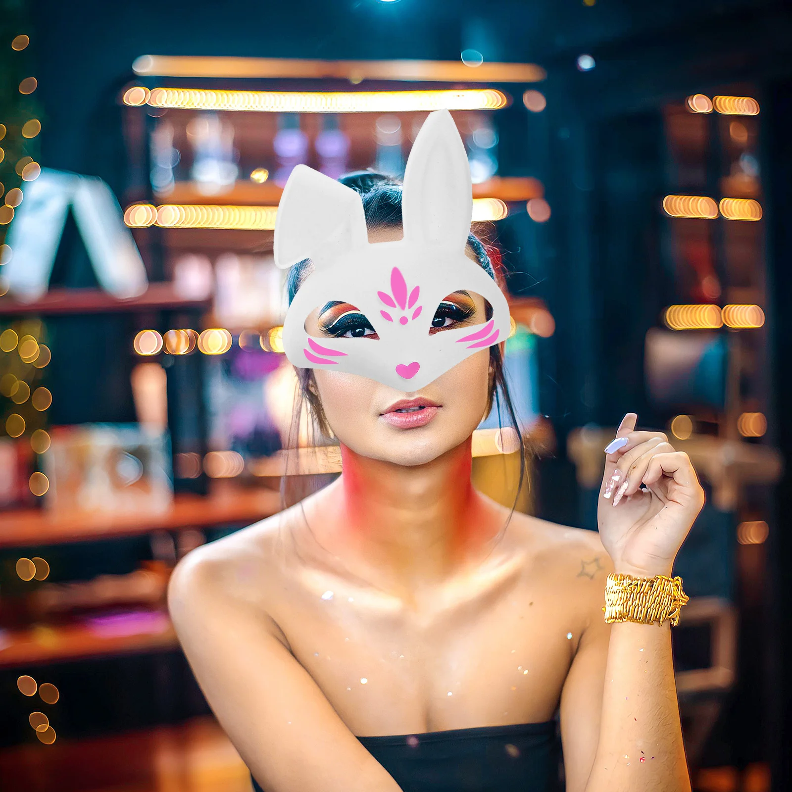 4 قطعة قناع أبيض فارغ الثعلب الأرنب لتقوم بها بنفسك أقنعة الحرفية الحيوان لجميع القديسين تأثيري حفلة تنكرية غير مصبوغ المرحلة القابلة للطلاء