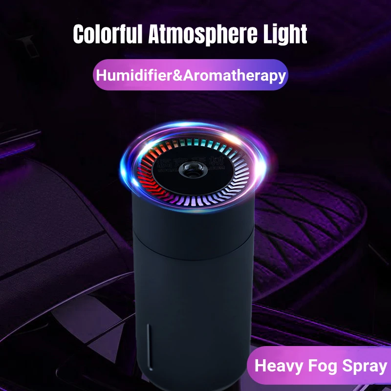 Usb Auto Luchtbevochtiger Met Kleurrijke Licht Auto Aan Boord Start-Stop Zware Mist Mini Aromatherapie Diffuser Geur Humidificador