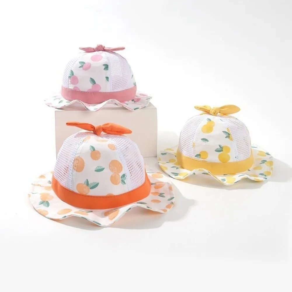 

Cute Wide Brim Kids Sun Hat Fruit Print Soft Baby Bucket Hat Breathable Sun Protection Fisherman Cap Summer