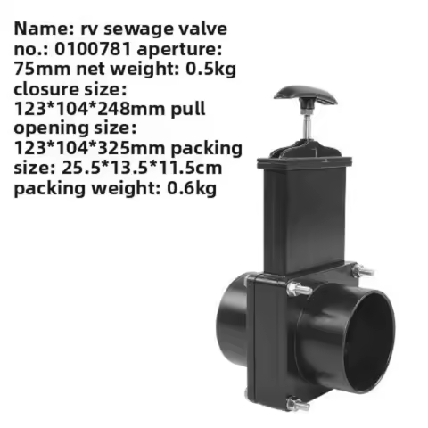 Dual-Function Drain/Gate Valve for Clean/Sewage/Black Water Tanks (Motorhome/Camper/Caravan)