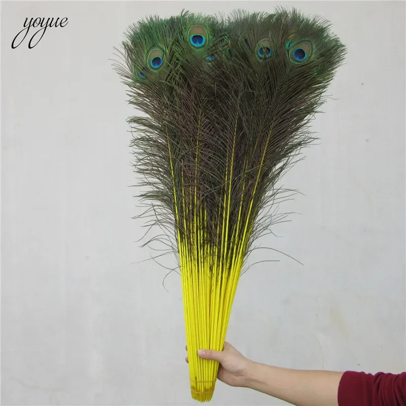 Wholesale 100pcs/lot 70CM-80CM / 28-32inch Natural Peacock Tail Feathers beautiful natural peacock feathers eyes for DIY clothes