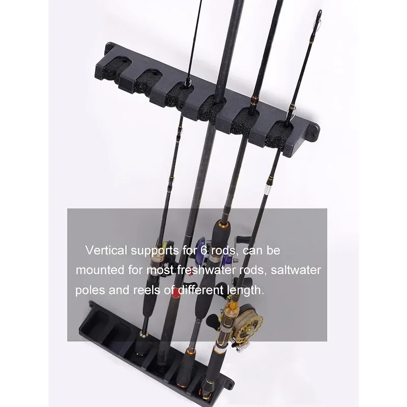 8 Rod Holder Fishing Rod Holder Storage Tool Wall Mounted Modular Fishing Rod Suitable for Garage Wall Space Saving Support Rack