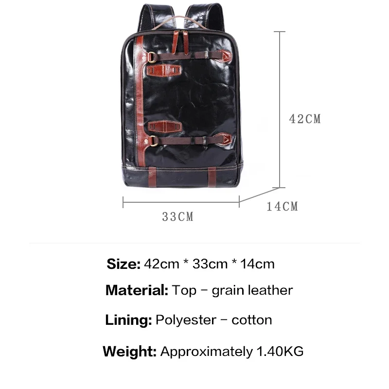 Vintage Genuine Leather Backpack Men Women Fits 15 Laptop Ideal Casual Commute Business Bag School Bag