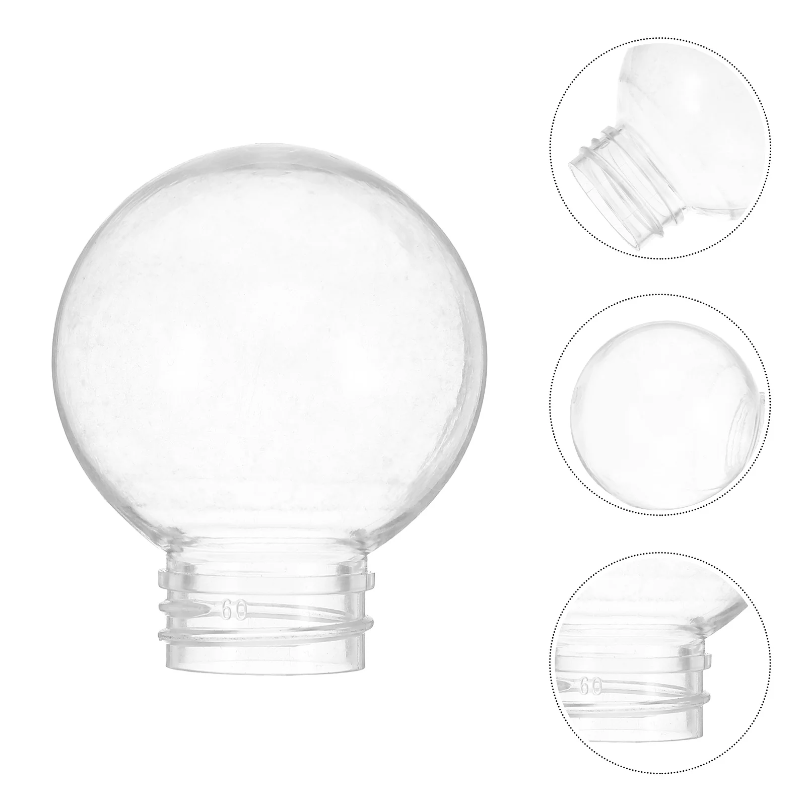 

20Pcs Clear Globe Lampshade Threaded Screw-in Plastic Light Bulb Cover Replacement Outdoor Ceiling Pendant Lighting 50mm