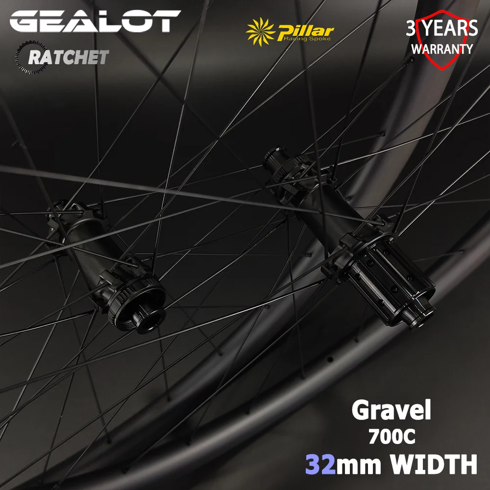 Paire De Roues Carbone 700c Avec Moyeu à Cliquet – Tubeless Ready, 28 Trous