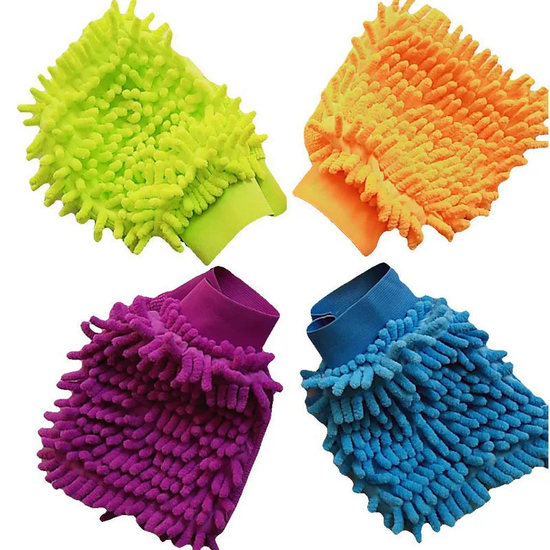 Car Wash Glove Chenille Coral Soft Microfiber Gloves Car Cleaning Towel Cloth Mitt Wax Detailing Brush Auto Cleaning Tools Brush