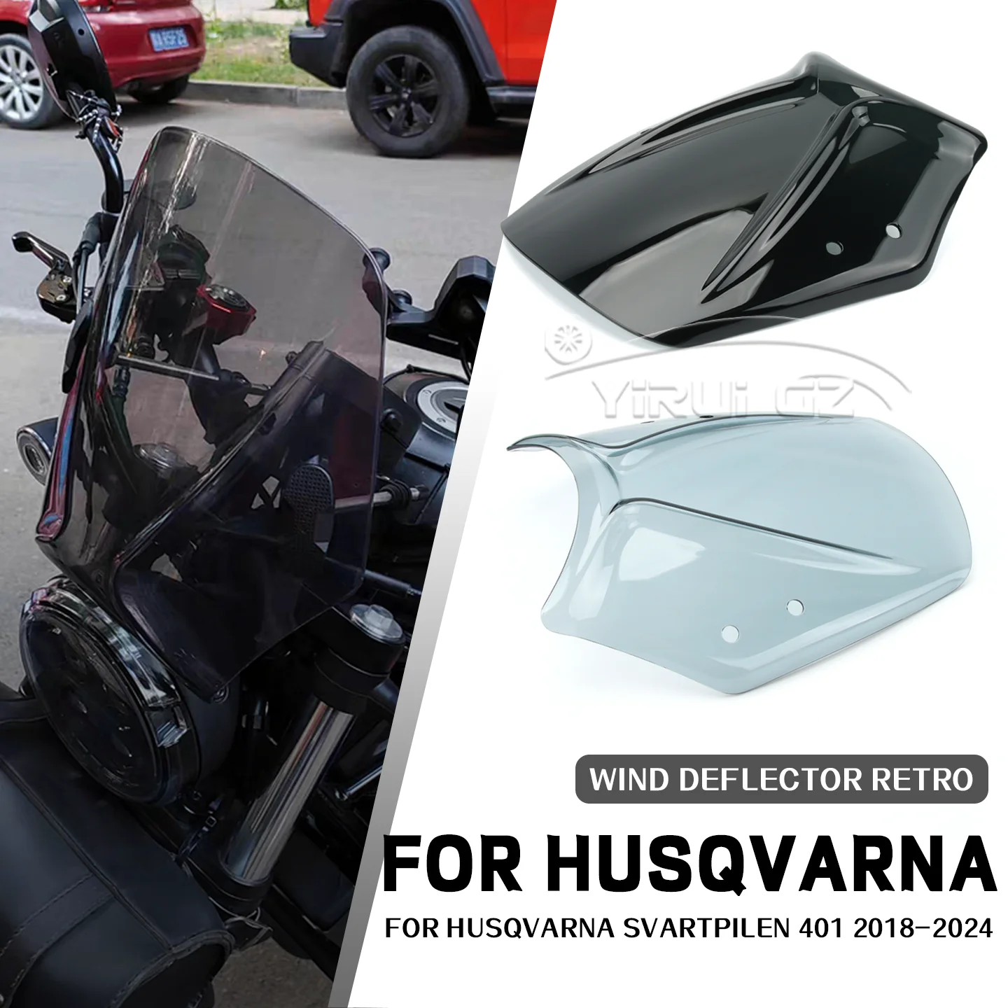 Motorcycles Custom Compact Sport Wind Deflector Retro Windshield SVARTPILEN 125 2021-2024 For HUSQVARNA SVARTPILEN 401 2018-2024
