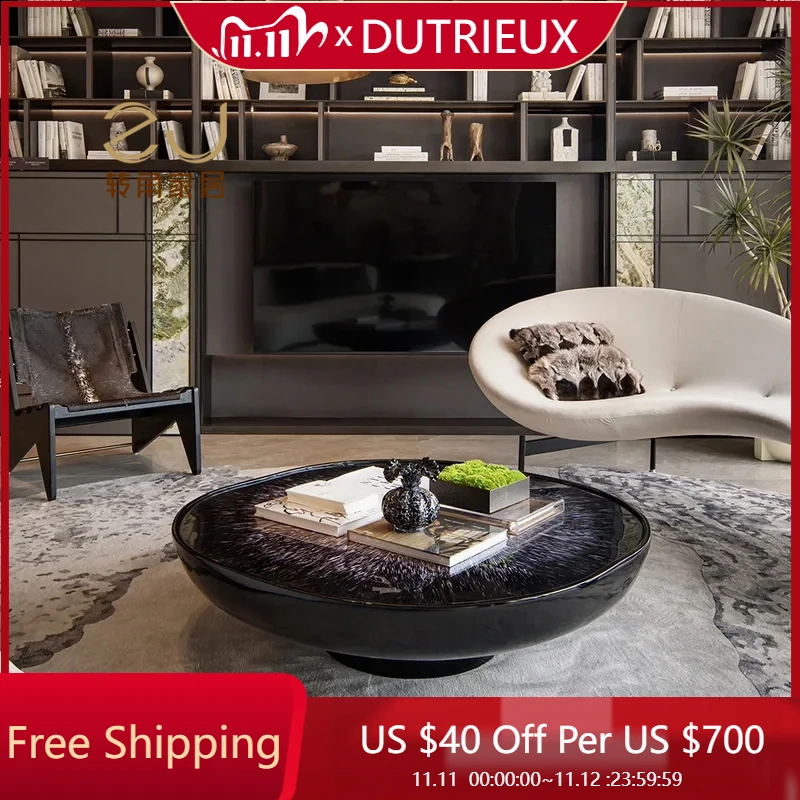 

Luxury Living Room Coffee Table Decoration Modern Unique Aesthetic Coffee Table Round Clear Mesa Auxiliar Postmodern Furniture