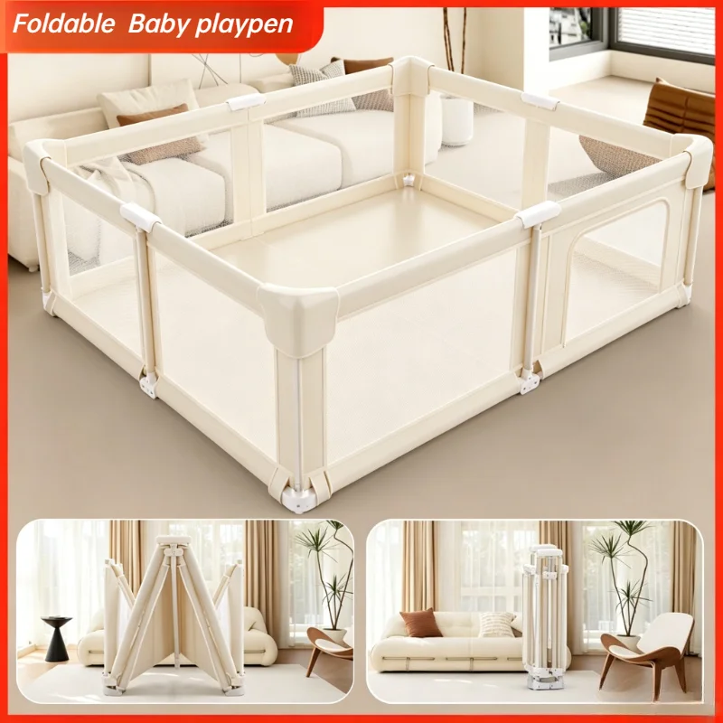Corralito plegable para bebés, 71x59 pulgadas, corralito plegable para bebés y niños pequeños, corralito con malla transpirable para interiores y exteriores
