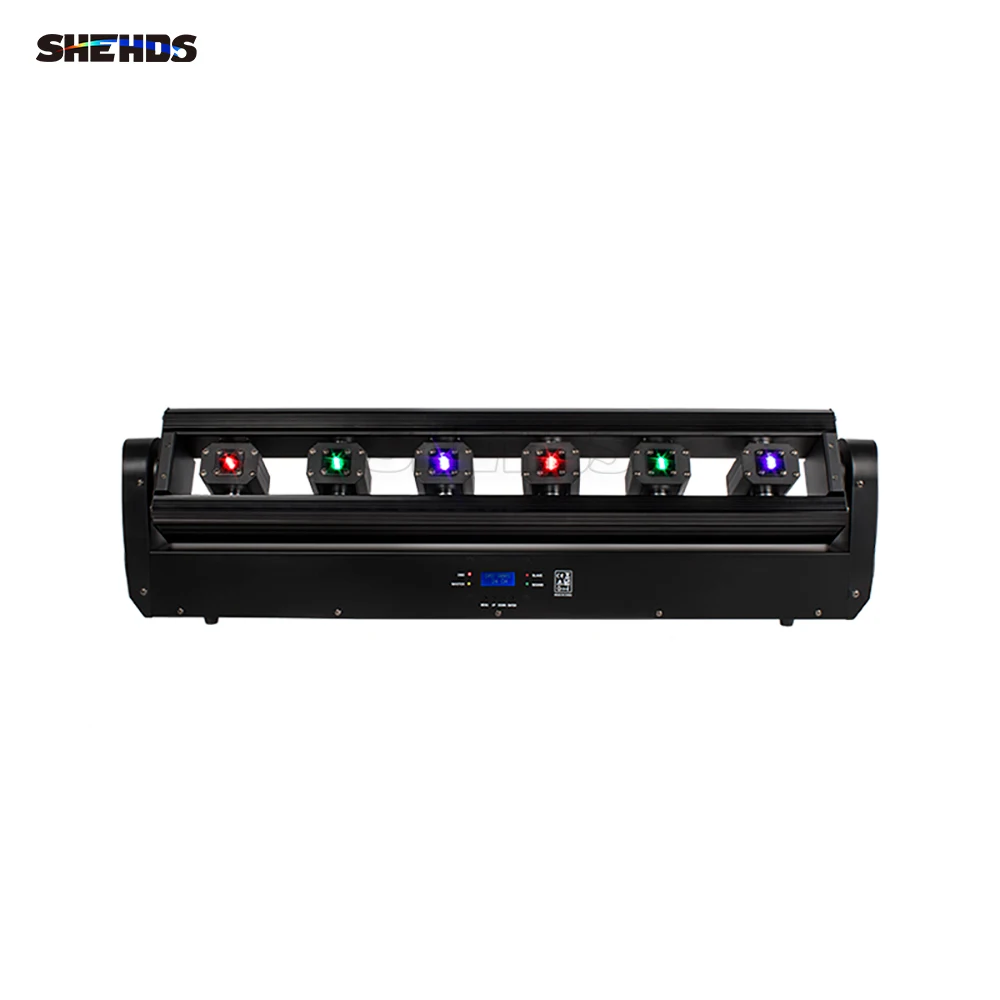 SHEHDS 6x500mW RGB 3in1 Illuminazione a testa mobile con effetto fascio 6 Lampada a LED a testa per Party Disco DJ Bar Stage