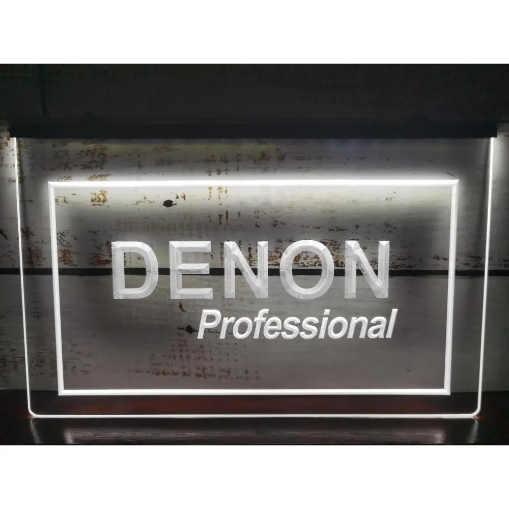 Denon Home Theater Audio LED Neon Sign-3D Carving Wall Art for Home,Room,Bedroom,Office,Farmhouse Decor