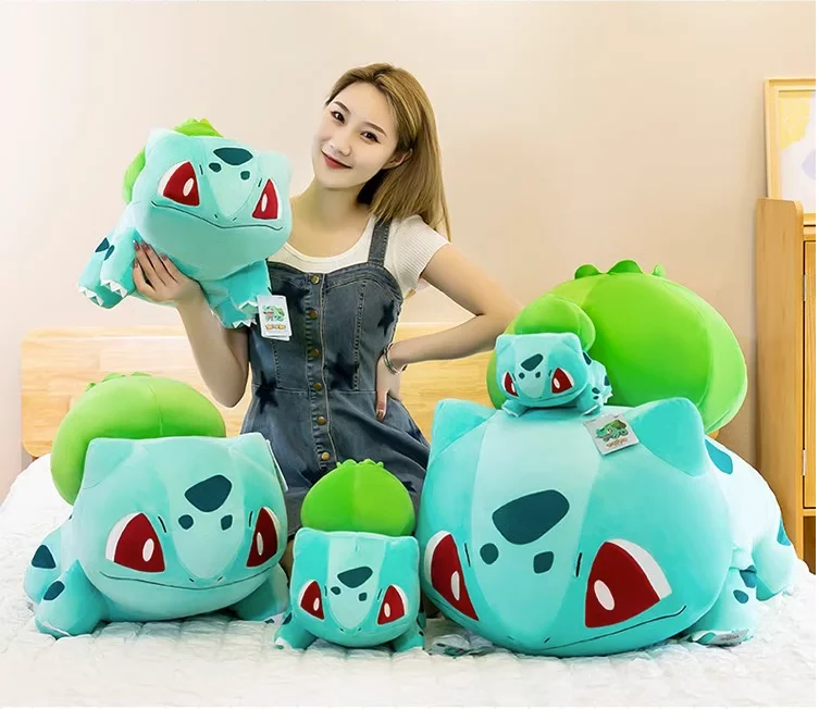 

Большой размер Bulbasaur мягкая игрушка милый эльф Покемон Плюшевая кавайная кукла Пикачу подушка подарки для детей Рождественский подарок для ребенка