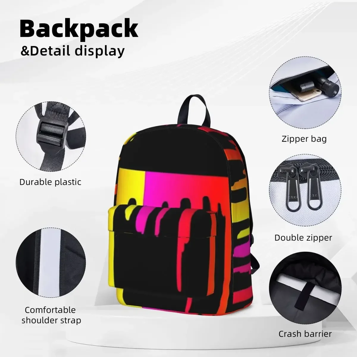 Paint Drip Magenta Red Yellow Woman Backpacks Boys Girls Bookbag Waterproof Children School Bags Portability Travel Rucksack