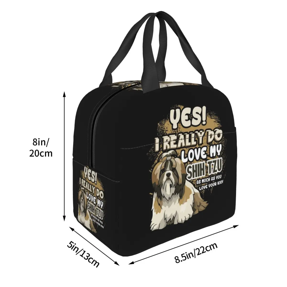 I Really Do Love My Shih Tzu Dog Lunch Bags Insulated Bento Box Lunch Tote Picnic Bags Thermal Bag for Woman Children Work