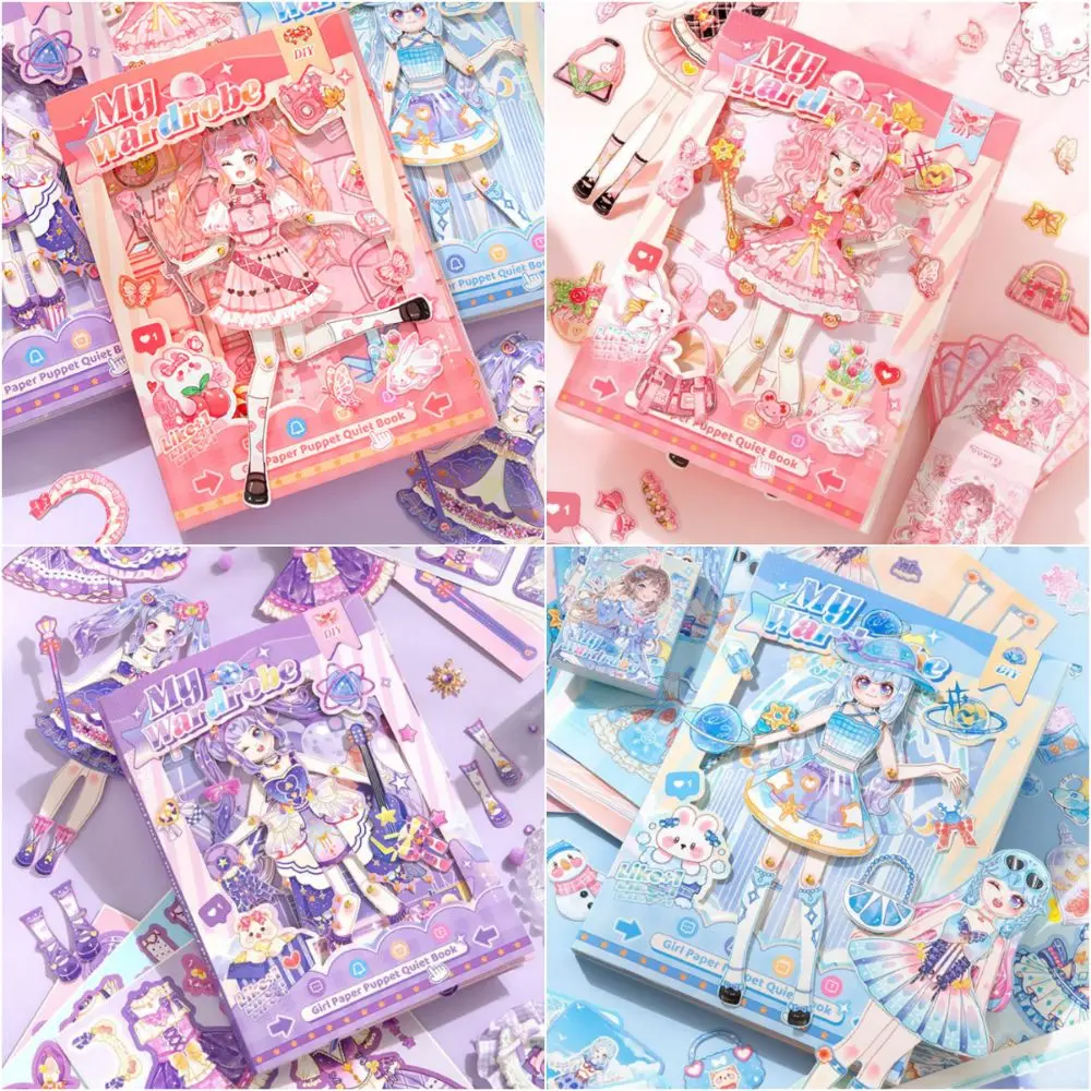 

Милое пеленальное платье, 3D наклейка, книга, многоцветная мультяшная книга для девочек, аксессуары для коллажа, тихая книга «сделай сам», игрушка