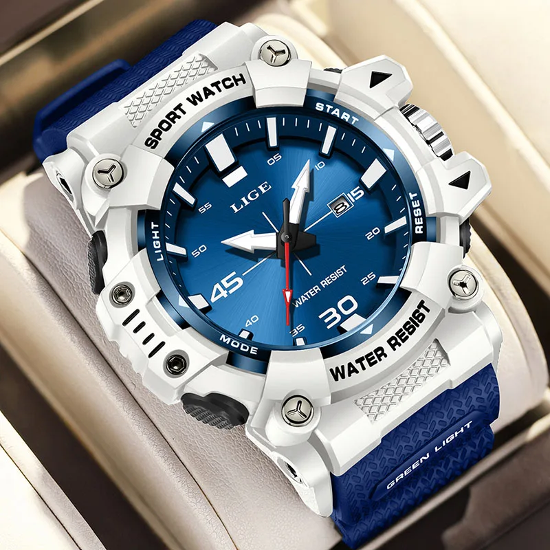 New Original Luxury Men Watch LIGE Fashion Business Silicone Watch Men Fashion Waterproof Luminous Men's Quartz Wristwatches