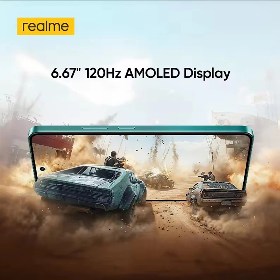هاتف ذكي Realme P3 5G معالج Snapdragon 6 Gen 4 5G بطارية 6000 مللي أمبير في الساعة شاشة AMOLED 6.67 بوصة 120 هرتز شحن 45 وات
