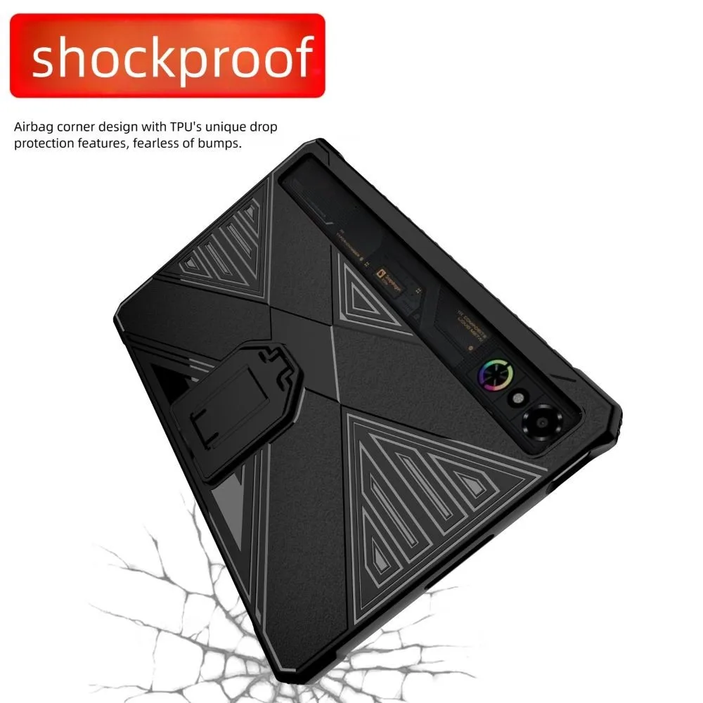 لـ ZTE Red Magic Astra 2025 9.06 بوصة غطاء حماية RedMagic Tablet 3Pro Gaming Soft TPU مقاوم للصدمات مع غطاء خلفي حامل