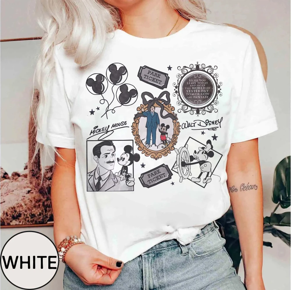 Camisa de gola confortável do mickey mouse da disney, camiseta de férias do mundo da disney walt, camiseta de lembrança dos parques da disney, camisa de viagem da disney