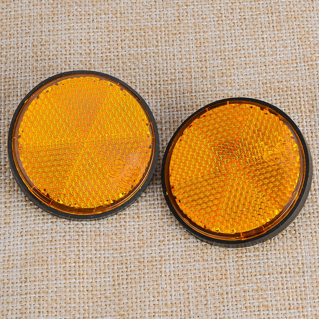 Universal 2pcs Yellow Round Motorcycle Front Fork Reflector New Fit for Honda Kawasaki