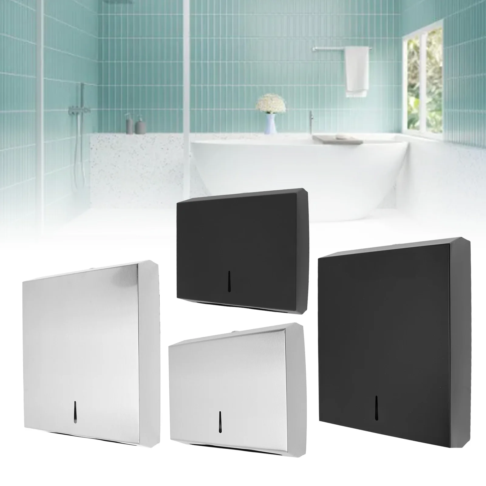 

Wall Mounted Tissue Box Multifunctional Stylish Stainless Steel Tissue Box Holder for Kitchen Bathroom Garage Tissue Storage Box