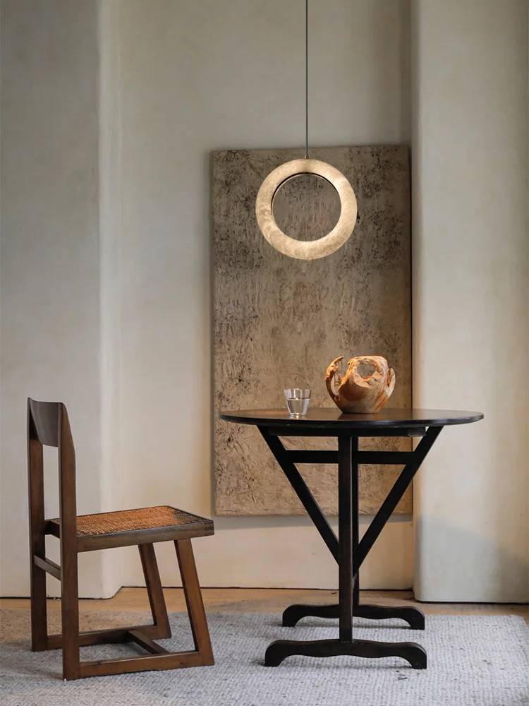 LED Classic Marble Circle DIY Hanging Lamp Lustre Chandelier Alabaster Pendant Light Suspension Luminaire Lampen For Living Room