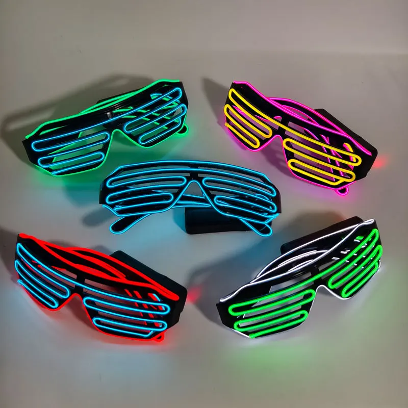 Wireless LED Light-up Glasses Glow in the Dark for Halloween Party Funny Neon Bar Disco Rave Shades Flashing Sunglasses