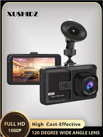 XUSHIDZ 차량 DVR 비디오 녹음기 대시 캠, 루프 녹화, 나이트 비전, 24 시간 주차 모니터, G 센서, 1080P HD, 신제품