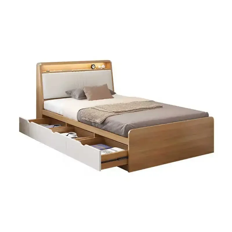 

apartment with soft rest, tatami multi-functional storage bed, gold sandalwood soft bag bed 1500mm * 2000mm assembled box bed