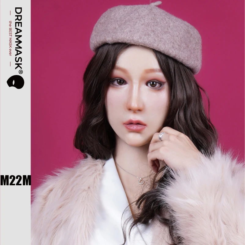 

(M22M NINA)Dreammask DMS Transgender Full Head With Breast Torso Cosplay Kigurumi Male To Female Silicone Mask America Makeup