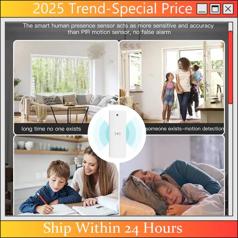CHYY Top Tuya Zigbee Millimeter Wave Radar Human Presence Sensor Luminance Distance Detector Fretting Motion Sensor