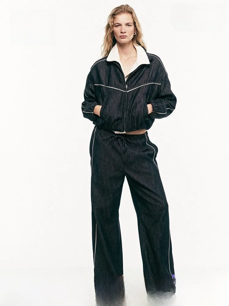 

Новые летние женские джинсовые брюки свободного кроя с высокой талией и завязками, хлопковые, в повседневном стиле, модная женская коллекция весна-лето