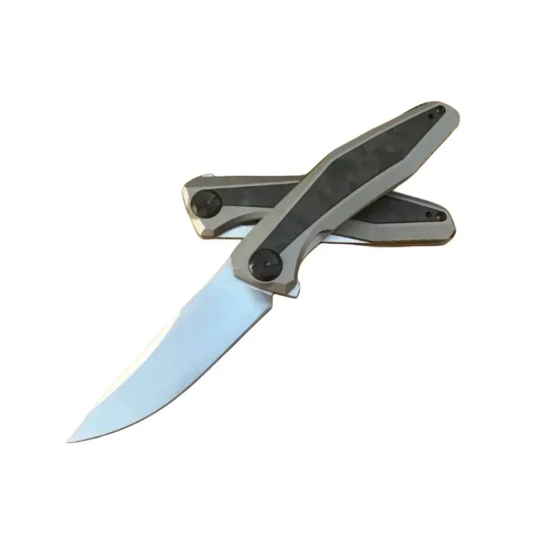 0470 Pocket Folding Knife 20CV Blade Ceramic Bearing Titanium+Carbon Fiber Handle Hunting Camping Survival Tool Knives