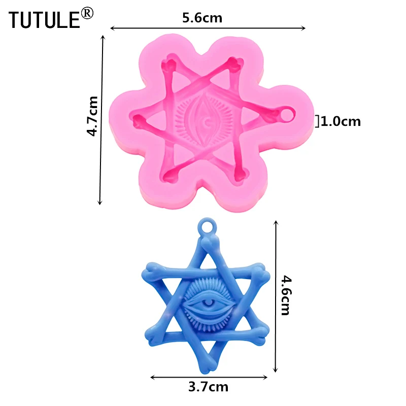 Eye Hexagram Silicone Mold DIY pendant Eye kawaii Polymer Clay Epoxy Molds Open Your Eye cake Fondant Silicone Mold