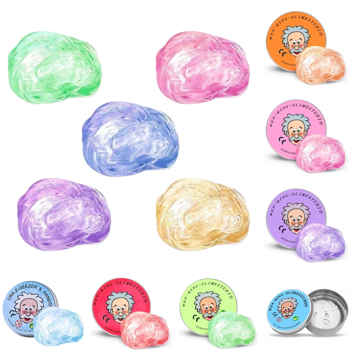 Colorful Non-Newtonian Liquid Decompression Toys Kid's Transparent Elastic Modeling Compound Non Toxic Transparent Putty Slime