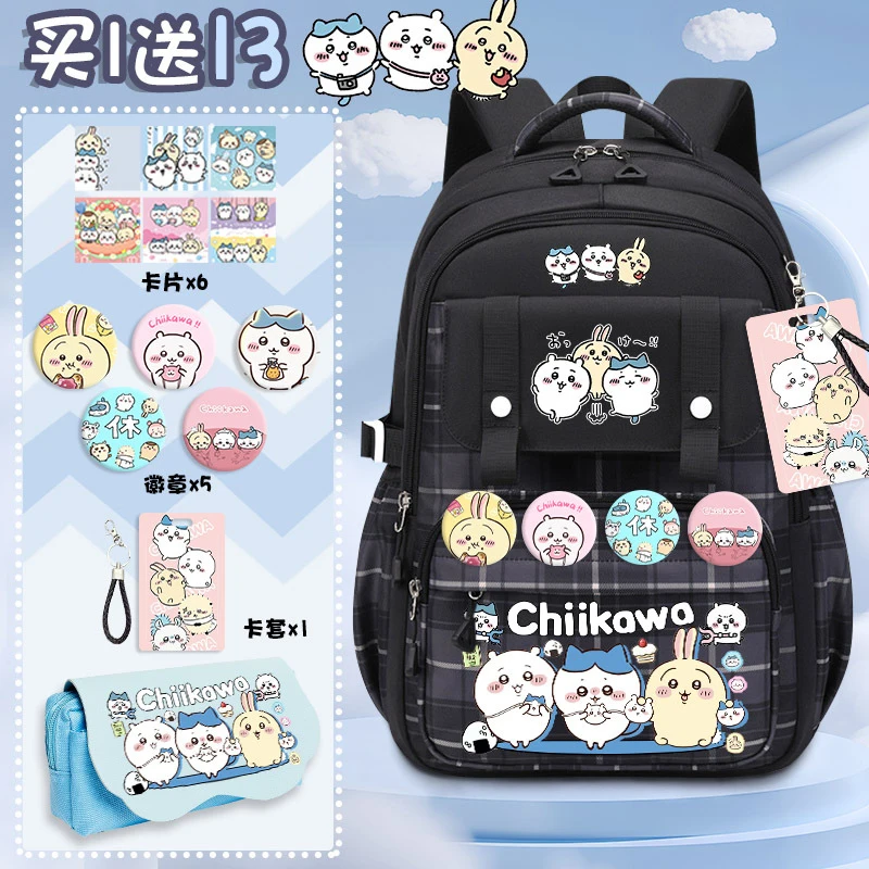 Chiikawa Cartoon Backpack Sweet Color Healing Series Multiple Compartment Design With Adjustable Straps For School Travel view 3