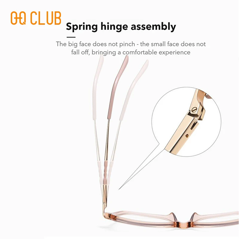O-Q CLUB Simple Design Fashionable Large Frame Anti-Blue Light Glasses Women\'s Reading Glasses Customizable Prescription Eyewear