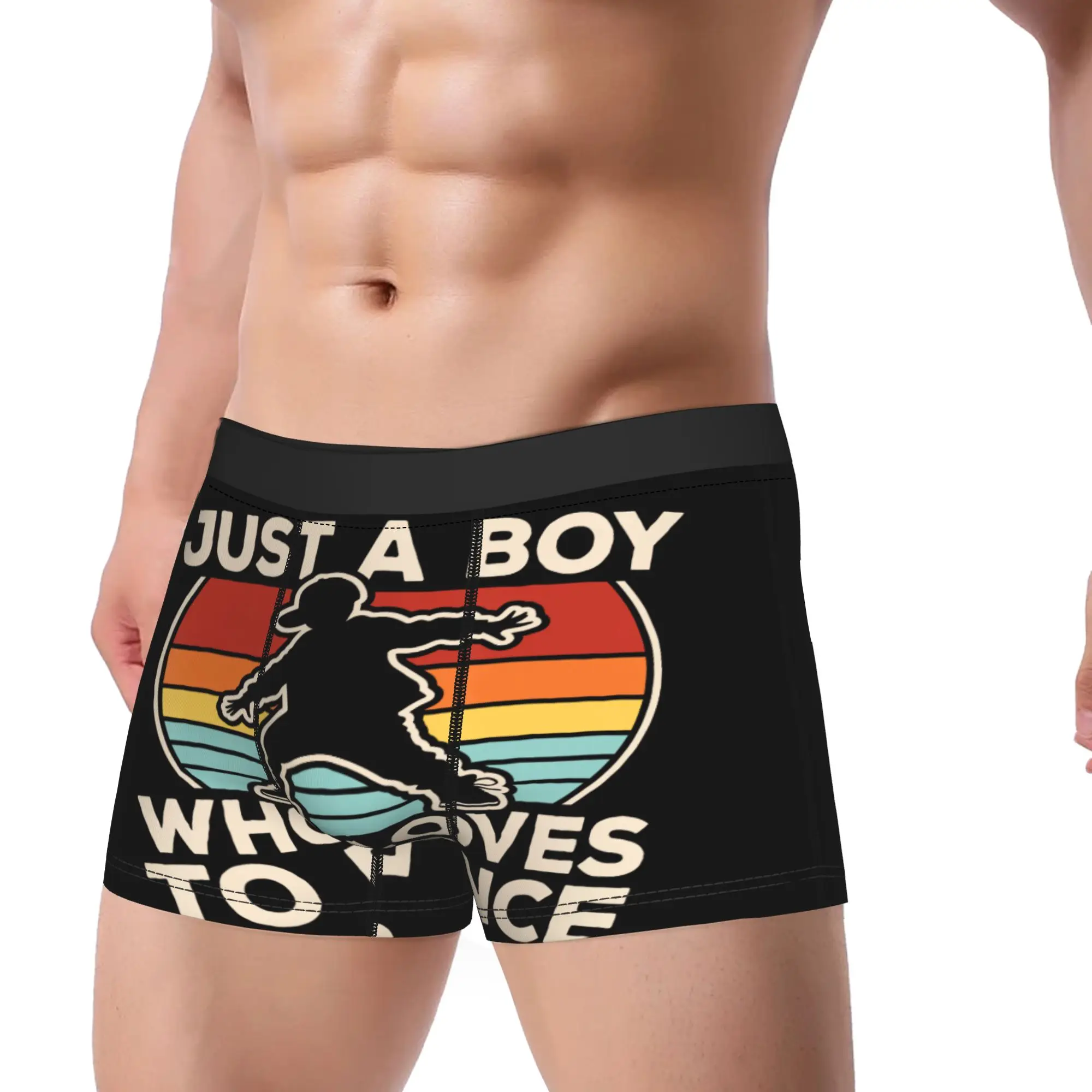 Just A Boy Who Loves to Dance Dancing Underwear  Pattern Boxershorts Hot Sale Men Panties Novelty Shorts Briefs Birthday Gift