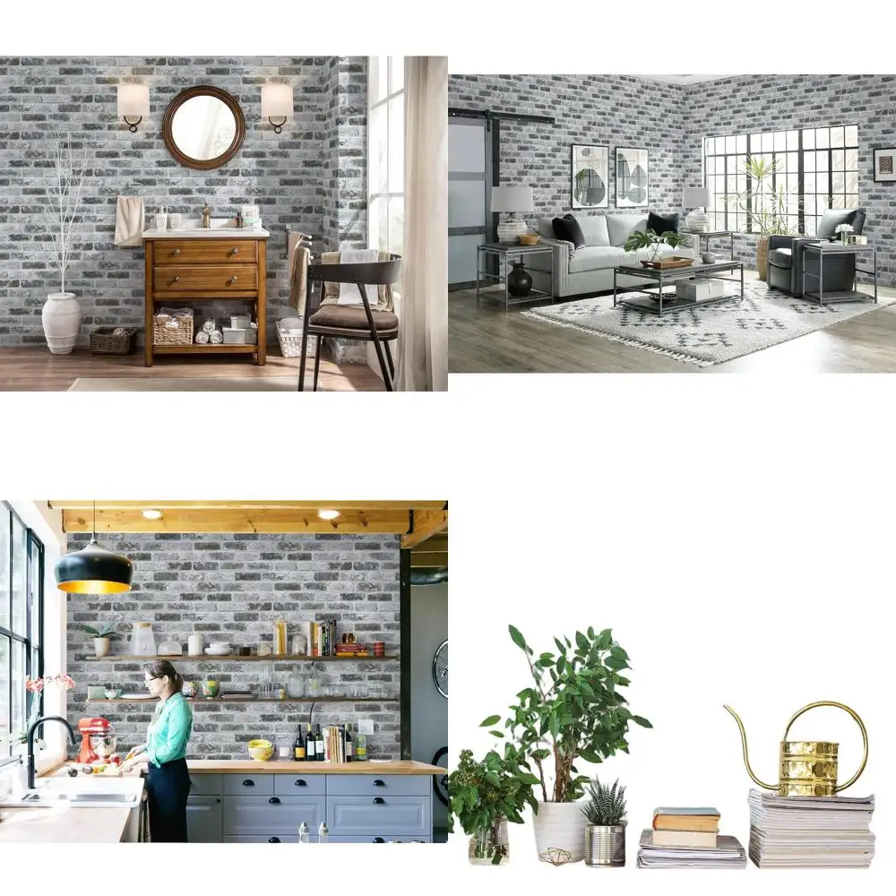 

Самоклеящиеся обои с рисунком серой кирпичной кладки — 3D-текстура, съемные, винтажный стиль для домашнего декора