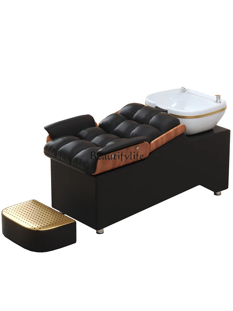 

Hair Salon Shampoo Chair Lying Half Flush High-End Ceramic Basin Simple Sitting