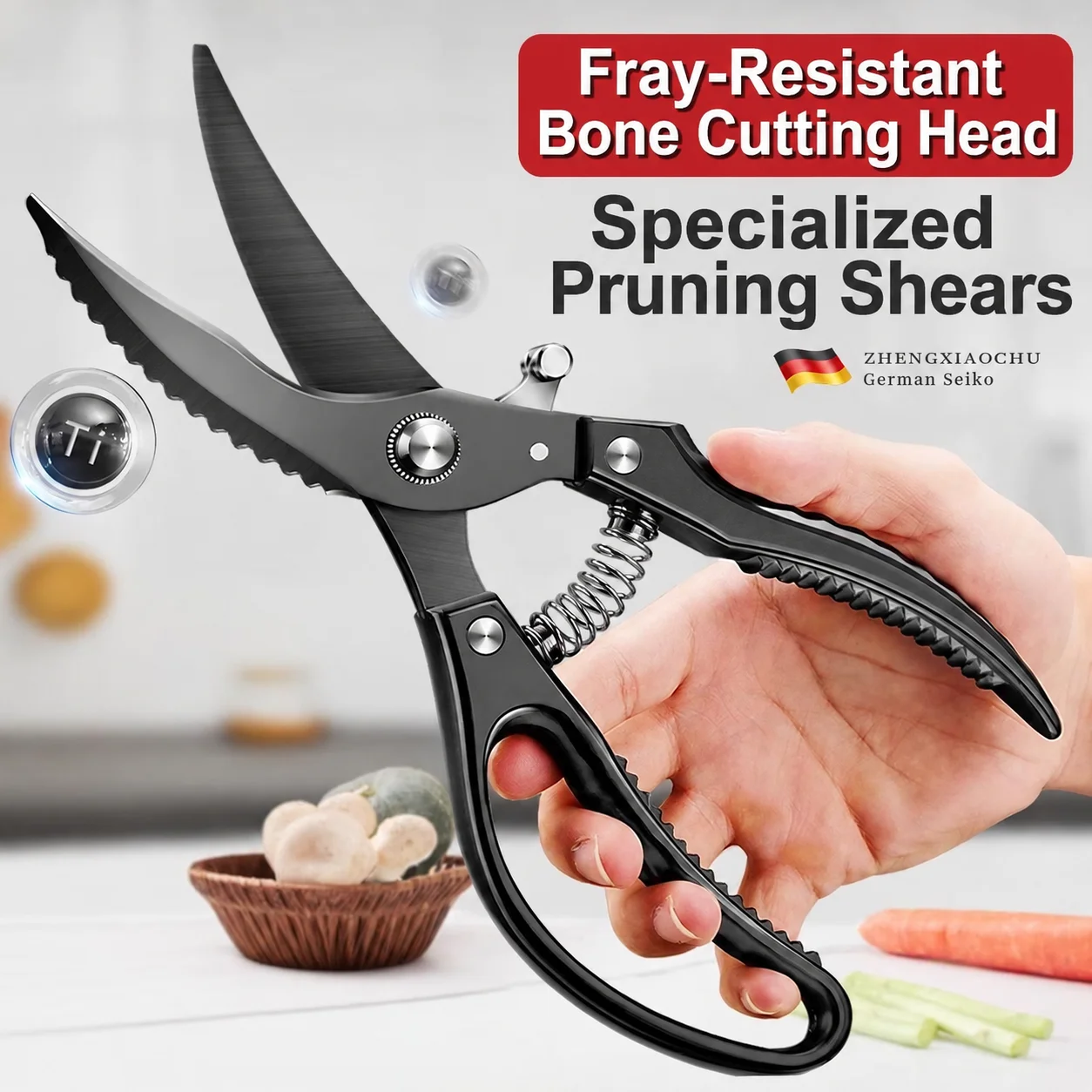 Effort-Saving Kitchen Scissors Multi-Functional Strong Cutting Chicken Duck Goose Meat Bone Special Scissors Commercial Fish Kil