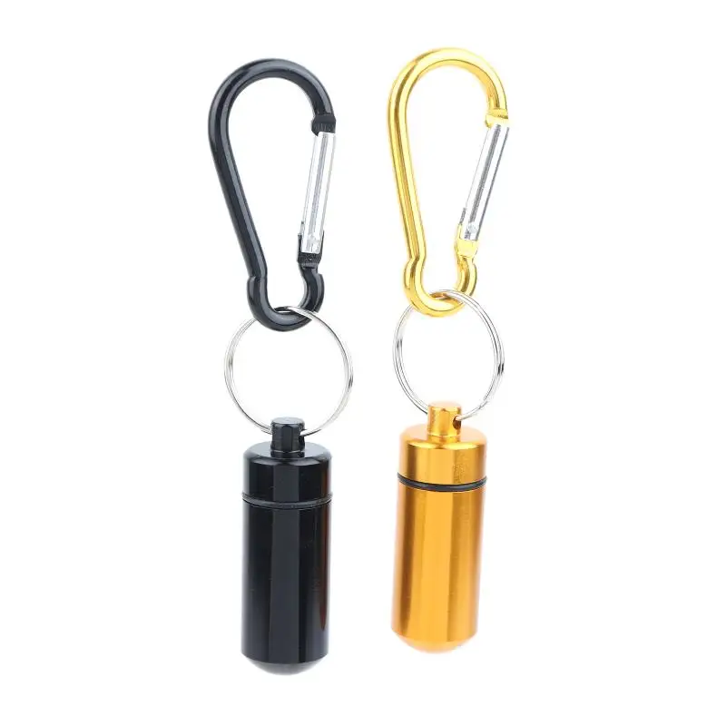 Mini Waterproof Portable Aluminum Pill Box Airtight Pill Holder for Vitamins Earplugs Small Items Business Trip Travel