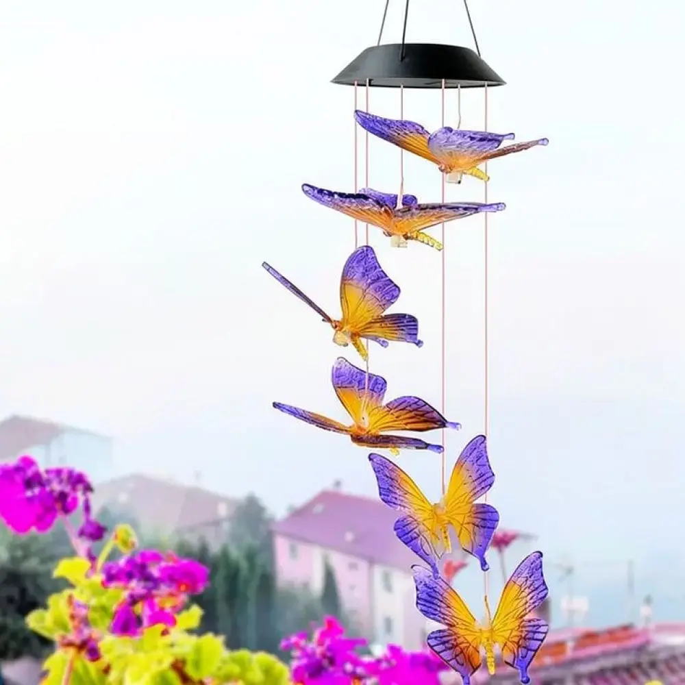 Waterproof Solar Wind Chime Lamp Outdoor LED Hanging Light Garden Yard Decoration Patio Ornament Atmosphere Lighting Decor