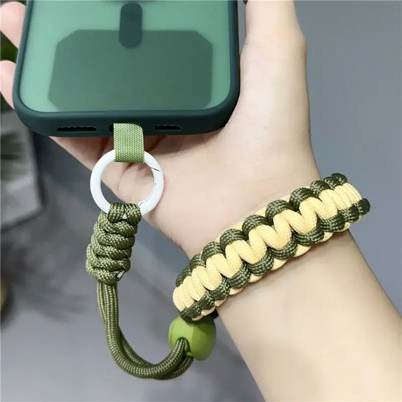 2025 Baru Tenun Tangan Tali Pergelangan Tangan Pendek Dapat Disesuaikan Tali Telepon Luar Ruangan Casing Universal Rantai Kabel Selempang Rantai Pesona Antihilang