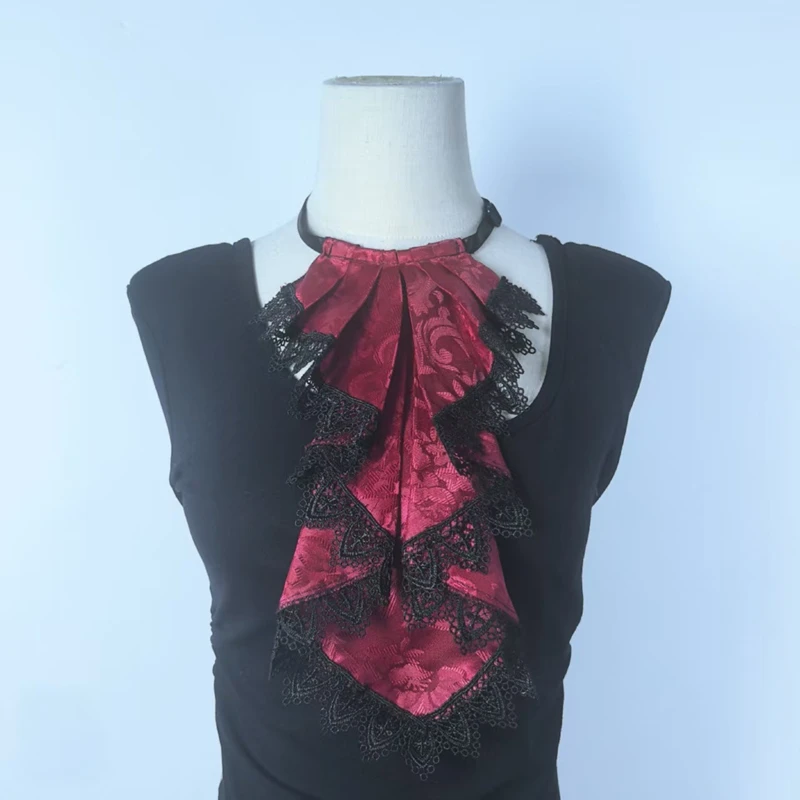 Kép 5: Layered csipkével nyakú Báláz Lecsavarható ruffled Gallér Bíróság decorativa Ál- Csőbilincs Avatás színpadi Előadás cosplay accessor
