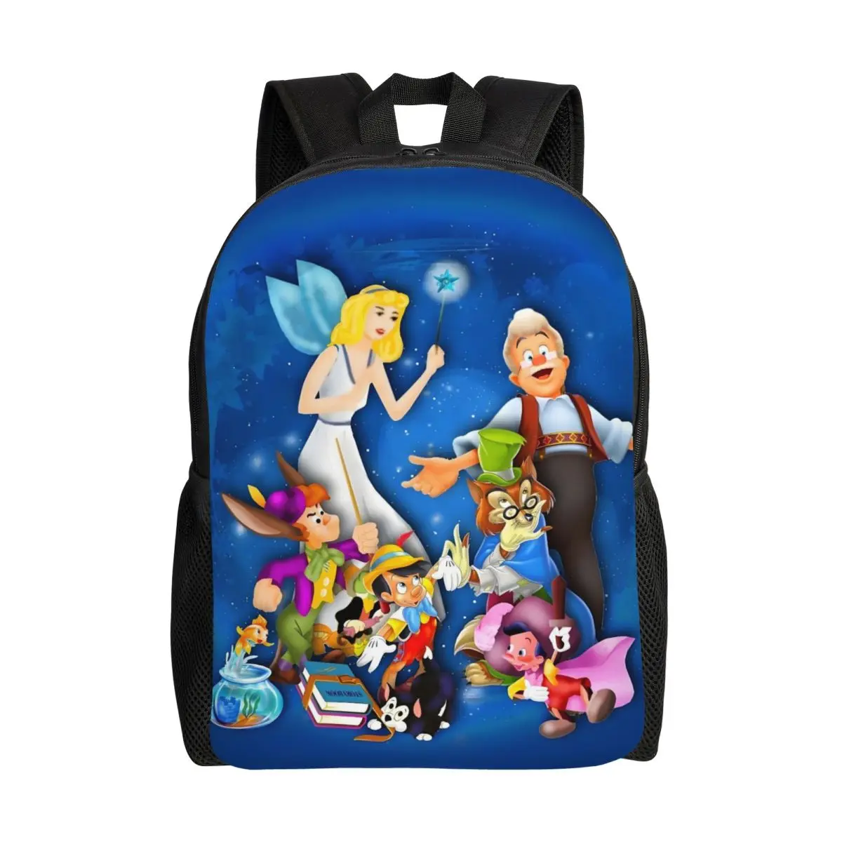 

Рюкзак для путешествий из фильма Пиноккио на заказ для мужчин и женщин, школьный рюкзак для ноутбука, анимация, студенческий рюкзак, сумки