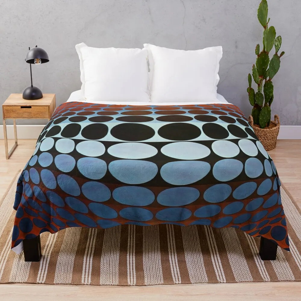 Victor Vasarely Op Art, Victor Vasarely Artwork 1906 1997 Throw Blanket anime Luxury Brand Blankets