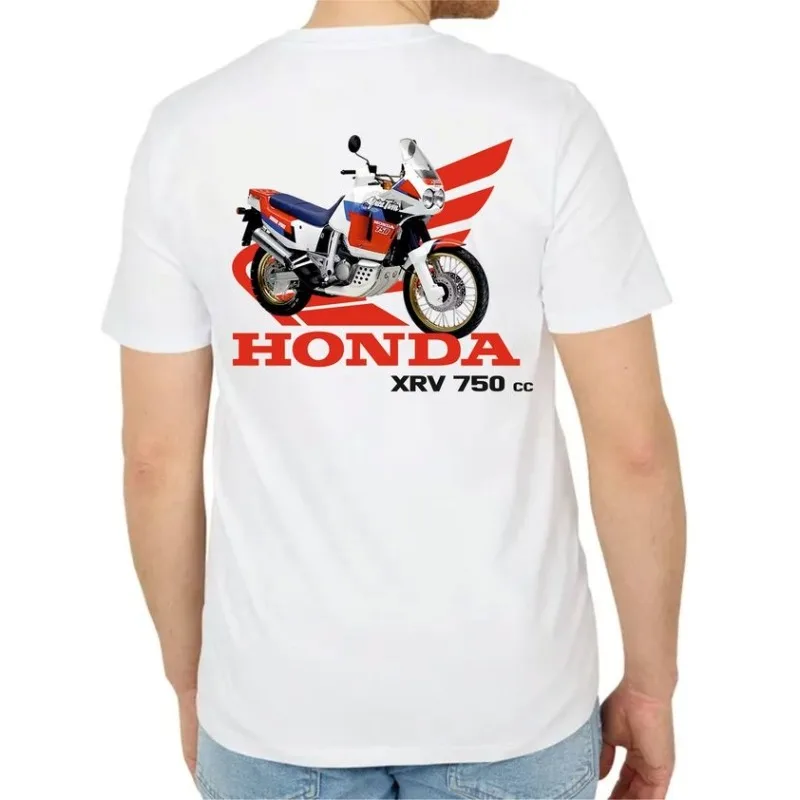 

Модная мужская и женская футболка Honda 2026, футболка Honda XRV 750 cc, футболка из 100% хлопка с большим логотипом, дышащая, удобная футболка.